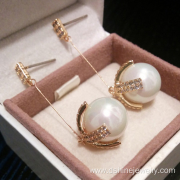 925 Silver Earring Diamond And Pearl Earrings Long Design